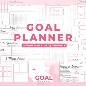 Goal Planner, Goal Tracker, Goal Setting, Goals, Vision Board, Vision Board Kit, Personal Development, Daily Routine, Goal Widget, Printable