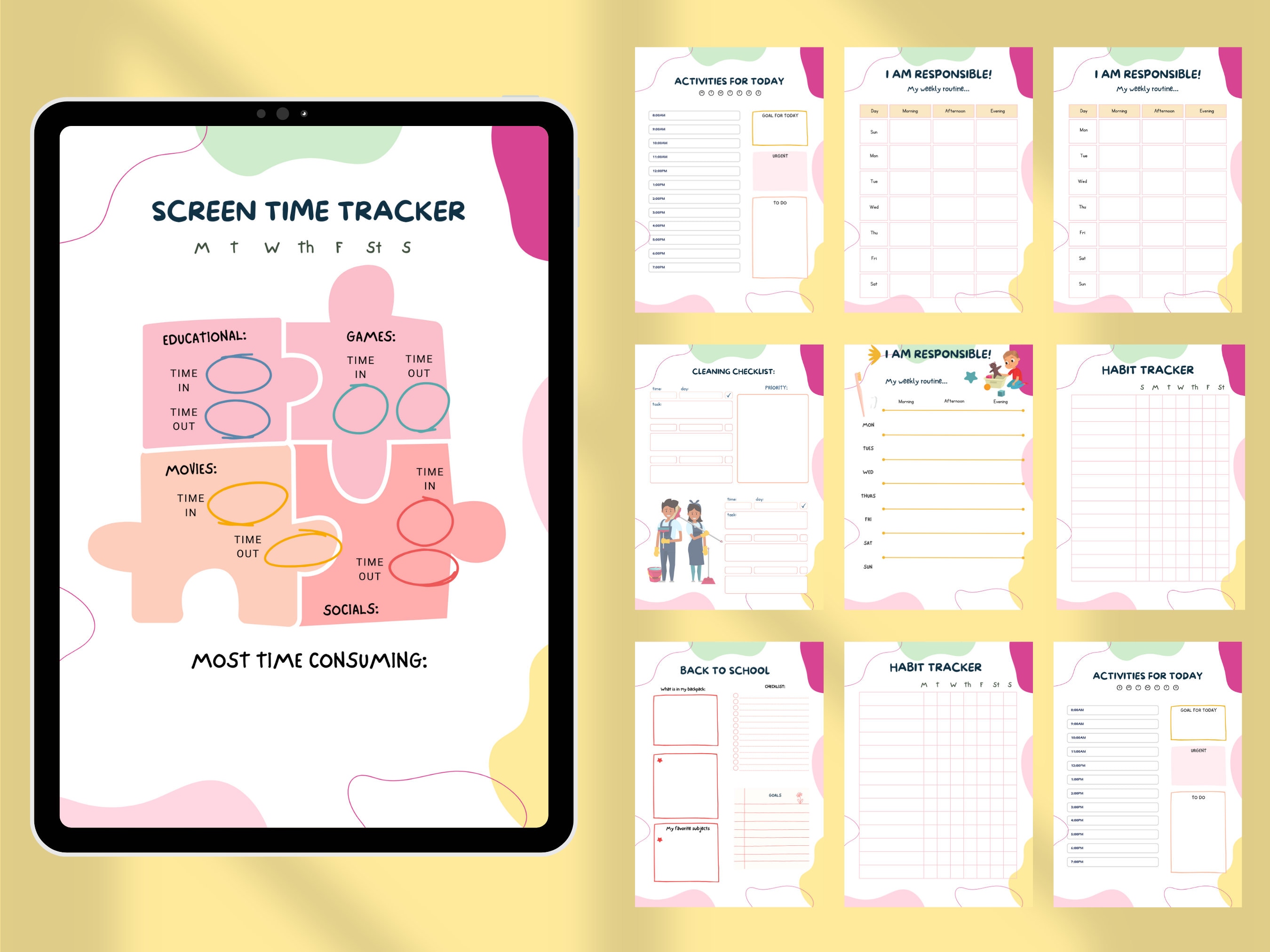 Kids Planner, for Kids, Kids Chore Chart, Homeschool Planner, Academic ...
