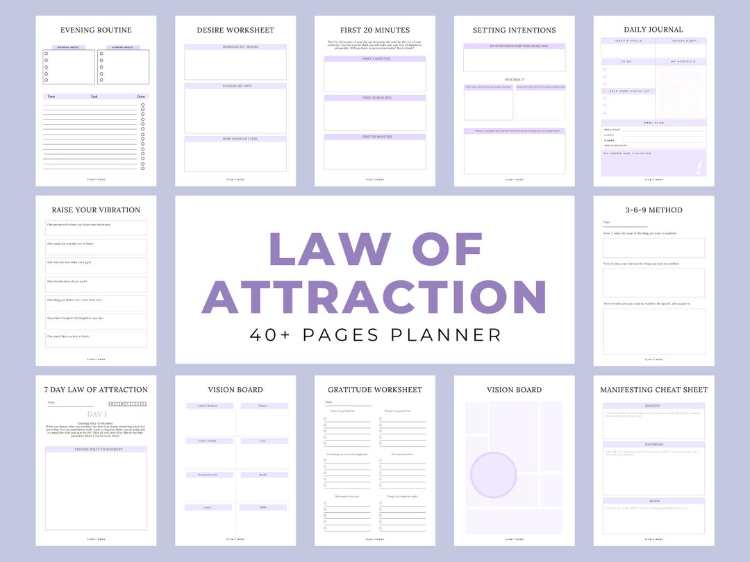 Law of Attraction Planner, Law of Attraction Journal, Law of Attraction ...