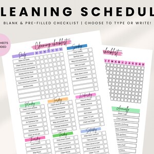 Cleaning Schedule, Printable Cleaning Checklist, Cleaning Planner, Chore Chart, Housekeeping, Monthly Cleaning, A4, A5, Mom Planner, PDF