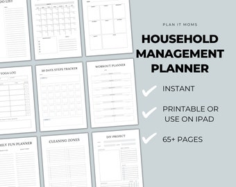 Household Management Planner, Printable Household Management Binder, Household Budget Template, Life Organizer Home Management Cleaning Plan