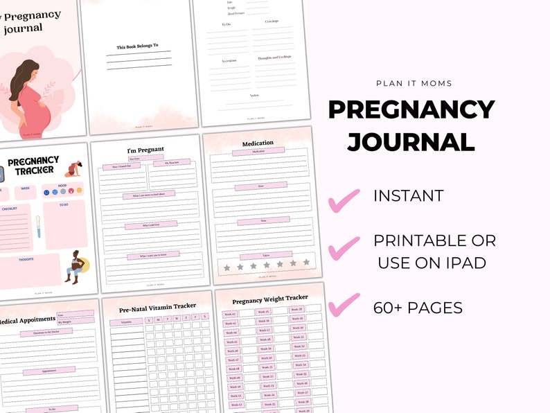 Pregnancy Journal, Pregnancy Planner, Birth Plan, Birth Plan Template ...