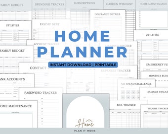 Household Management Planner, Printable Household Management Binder, Household Budget Template, Life Organizer Home Management Cleaning Plan