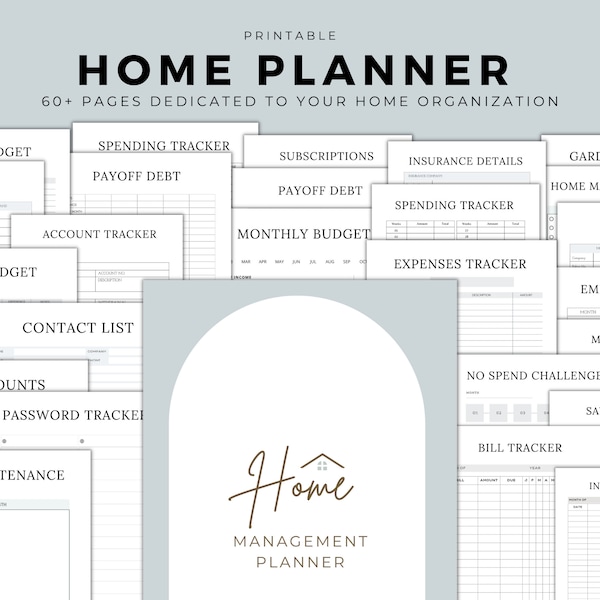 Printable Household Management Planner, Household Management Binder, Household Budget Template, Life Organizer Home Management Cleaning Plan
