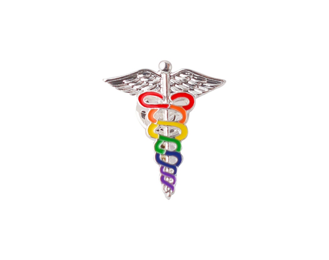Rainbow Caduceus Pins for Pride Parades Gift Giving LGBTQ Etsy