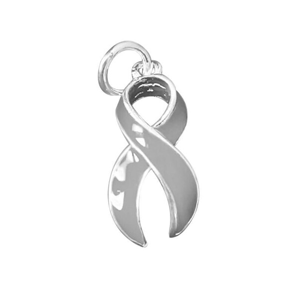 Gray Ribbon Charms for Brain Cancer Awareness - Bulk Quantities Available