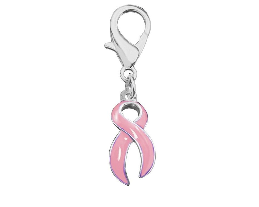 Large Size Pink Ribbon Hanging Charms for Breast Cancer Awareness Bulk ...