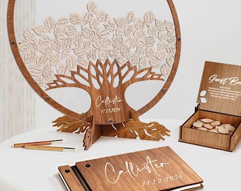Personalized Wood Wedding Guest Book Alternative: Family Tree Decor