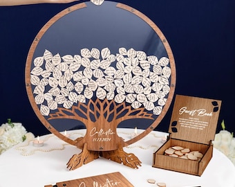 Personalized Retirement Gift, Wooden Guest Book with Custom Engraved Cover, &quot;Congratulations on your Retirement!&quot; Keepsake, Retirement Party