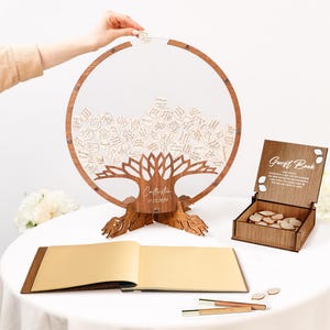 Wedding Guest Book Alternative, Family Tree Guest Book Wedding - Wood, Personalized Wedding Decor