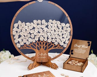 Wedding Guest Book Alternative, Family Tree Guest Book Wedding - Wood, Personalized Wedding Decor
