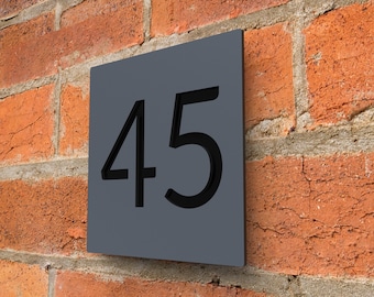 Antracietgrijs huisnummerbord, op maat gemaakte moderne vierkante huisadresplaten