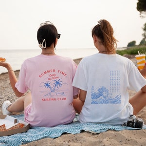 Ocean Beach T-shirt Minimalistic Wave Summer Surfing Shirt Protect The Ocean Lover Beachy Vibes Aestethic