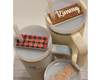 20/30 oz. Fall Theme personalized Name Plate | Custom Name Tag | Stanley Topper | Tumbler Cup | Pumpkin Spice | Buffalo Plaid | Fall Leaves