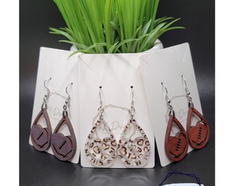 NFL NCAA Football earrings | Game Day, Super bowl, Football mom gifts, High School Athlete, Cheerleaders | Wood, Acrylic, Personalized
