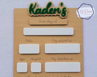 Large First Day and Last Day of School Sign, Detailed Back To School Board, Reusable with Dry Erase, Interchangeable First/Last Day