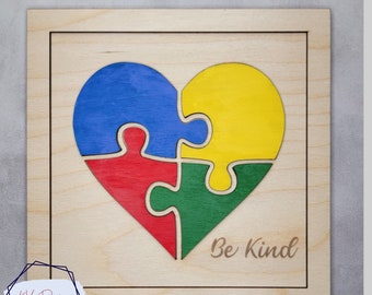 Autism Awareness DIY kit, Paint Your Own, DIY Wooden Craft Kit for Kids, Eight Designs, Available in three sizes, Paint supplies optional