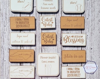 Wooden Magnets, different sizes, refrigerator magnets, classroom magnets, magnet board, EcoBirch, Bulk options