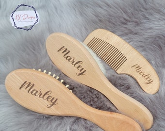 Baby Brush & Comb Set, Gift for newborn, Personalized, Baby Name Reveal, Baby Shower Gift, Nursery Decor, Bundle