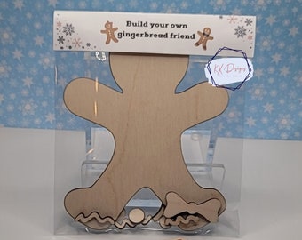 Gingerbread Friends DIY kit, Gingerbread boy/girl, DIY Craft Kit, wooden diy kit for kids, paint supplies included, bulk options available