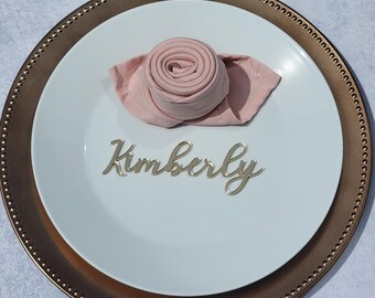 Laser Cut Acrylic Wedding Place Cards, Personalized Name Tags, Custom Table Name Cards, Bulk Options Available, Guest Name Party Decor