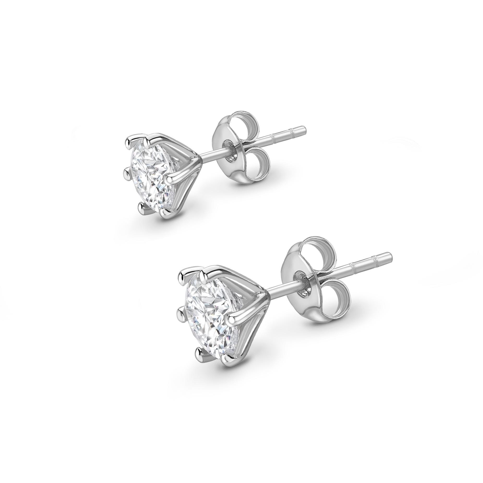 14K Gold Lab Grown Diamond Stud Earrings: 0.25-1.0 CT Solitaire - Etsy