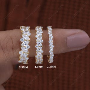 Alternating Marquise and Round Lab Grown Diamond Wedding Band, 14K Diamond Eternity Band, Bridal Anniversary Band, Diamond Stackable Ring