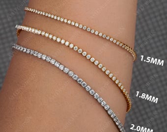 Certified Lab Grown Diamond Tennis Bracelet for Women and Men in 925-10K-14K-18K Solid Gold | Wedding Jewelry Gift for Her | Dainty Bracelet