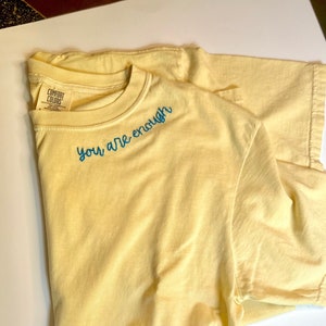 Personalized Hand Embroidered Comfort Colors T-Shirt
