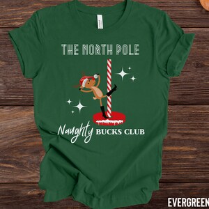 Funny Christmas Reindeer Shirt, Naughty Deer TShirt, Holiday Pajama Tee, Dirty Santa T-Shirt, Adult Holiday Humor Top,  Christmas Gag Gift