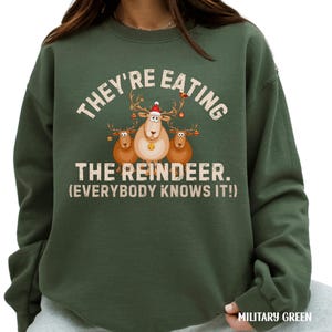 Trump Christmas Sweatshirt, Eating The Reindeer Trump Sweater, Funny Trump Holiday Shirt, Politcal Gifts, President Trump Republican Shirt