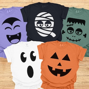 Group Halloween Shirts, Comfort Colors, Matching Halloween Costume Party Shirts, Couples Costume, Family Halloween Shirts, Pumpkin Face Tee