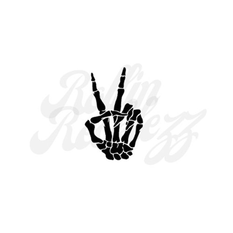 Skeleton Hand Peace Sign, Vinyl, Sticker - Etsy
