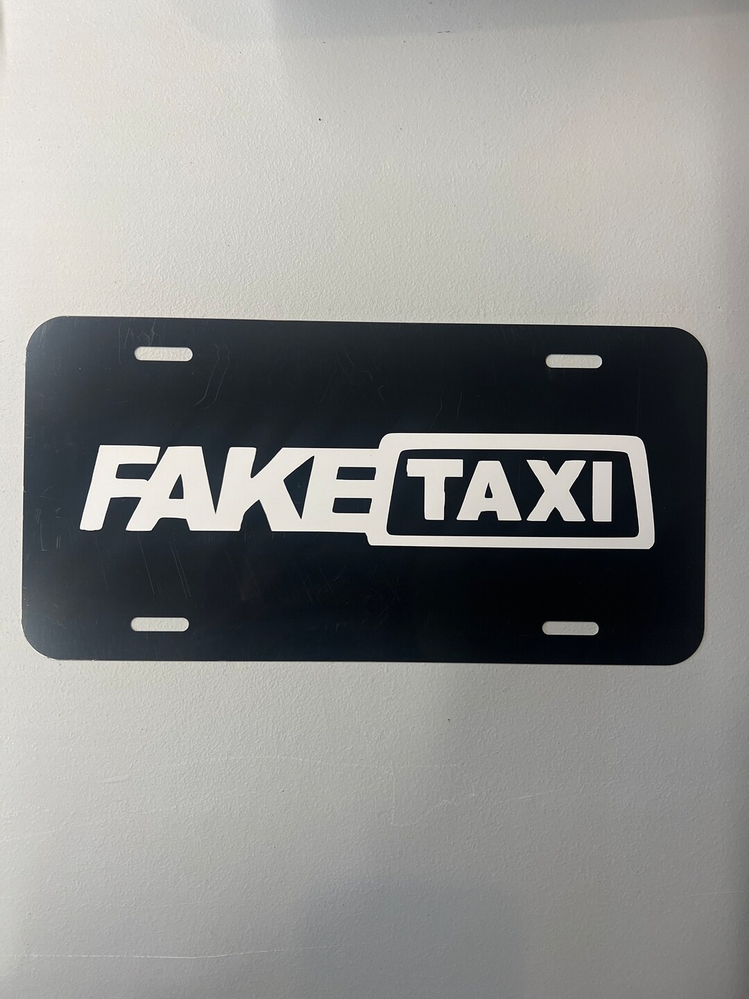 Fake Taxi License Plate, Black, Decal Etsy