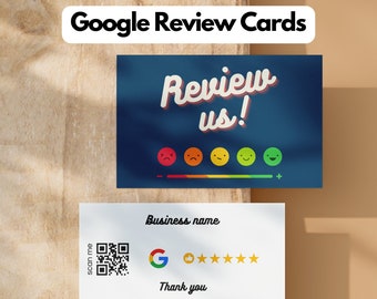 Google Review Cards QR Code Sign Leave A Review Card Leave Feedback Template Script Typography  Qr Code Card Canva