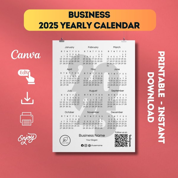 Business Logo Wall Calendar Etsy