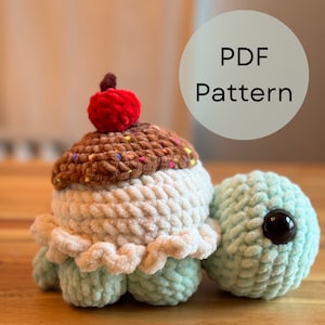 Turtle Crochet Pattern | Crochet Turtle Sundae Pattern | Ice Cream Turtle Pattern | DIGITAL ITEM