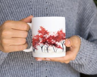 Japanese Maple Tree Coffee Mug | Personalized Mug | Japanese Maple Tree | Gift for Her | Farmcore | Cottagecore