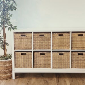 Beautiful Wood Color Cube Storage Baskets / Fit IKEA Kallax / Size 13" x 12' x 12'