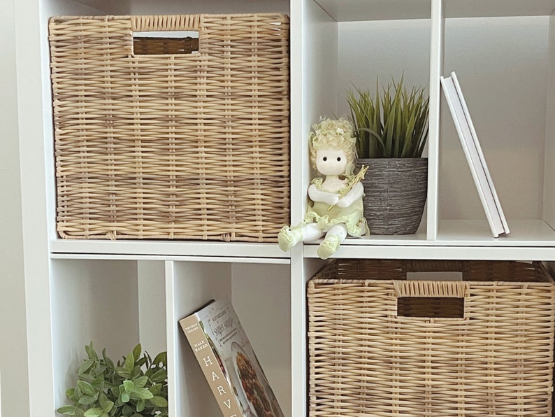 Beautiful Wood Color Cube Storage Baskets / Fit IKEA Kallax / Size 13 X