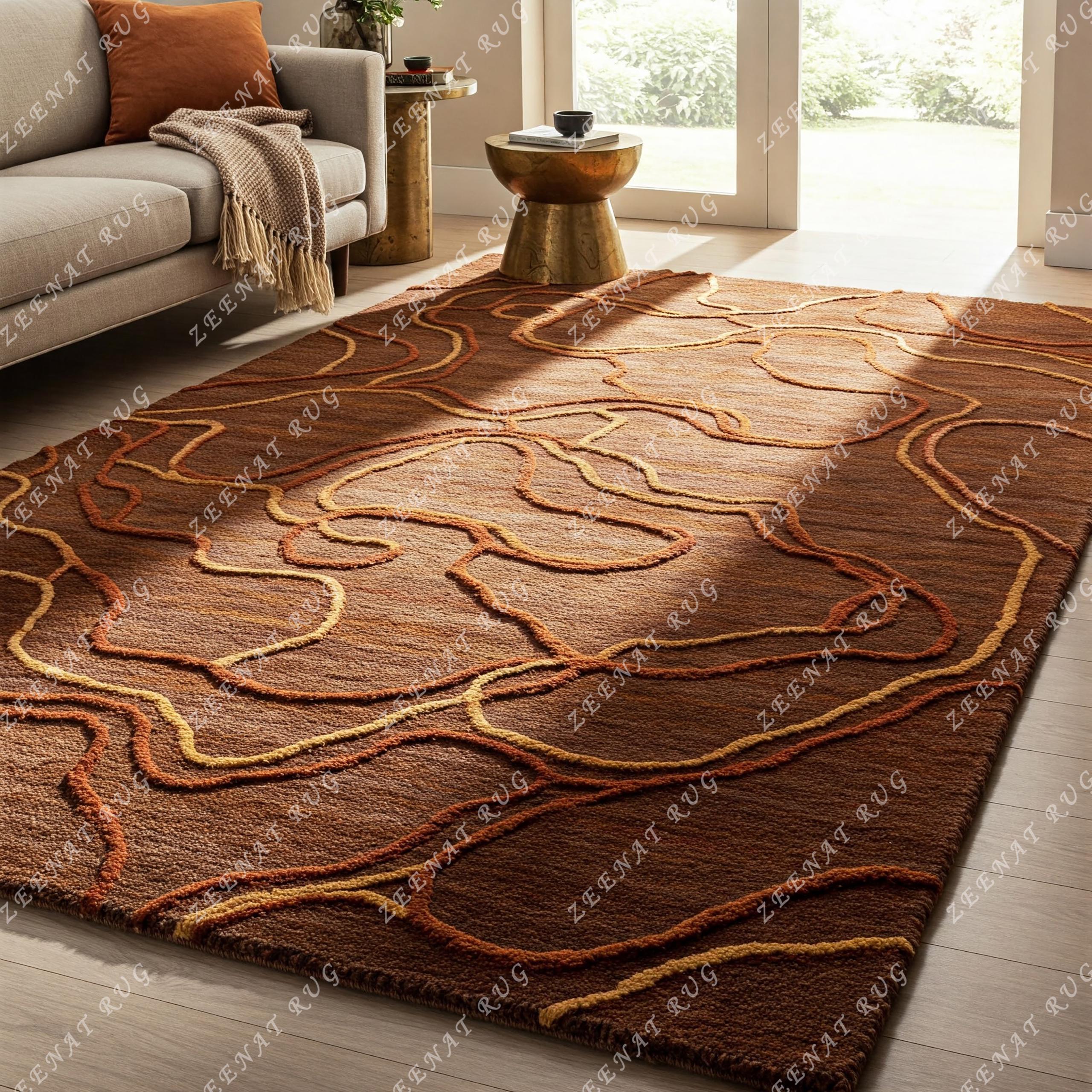 ブラウン　GIRLS DON'T CRY RUG 【BROWN】　verdy Earthen Currents Hand Tufted Wool Rug Chocolate Brown 8x10