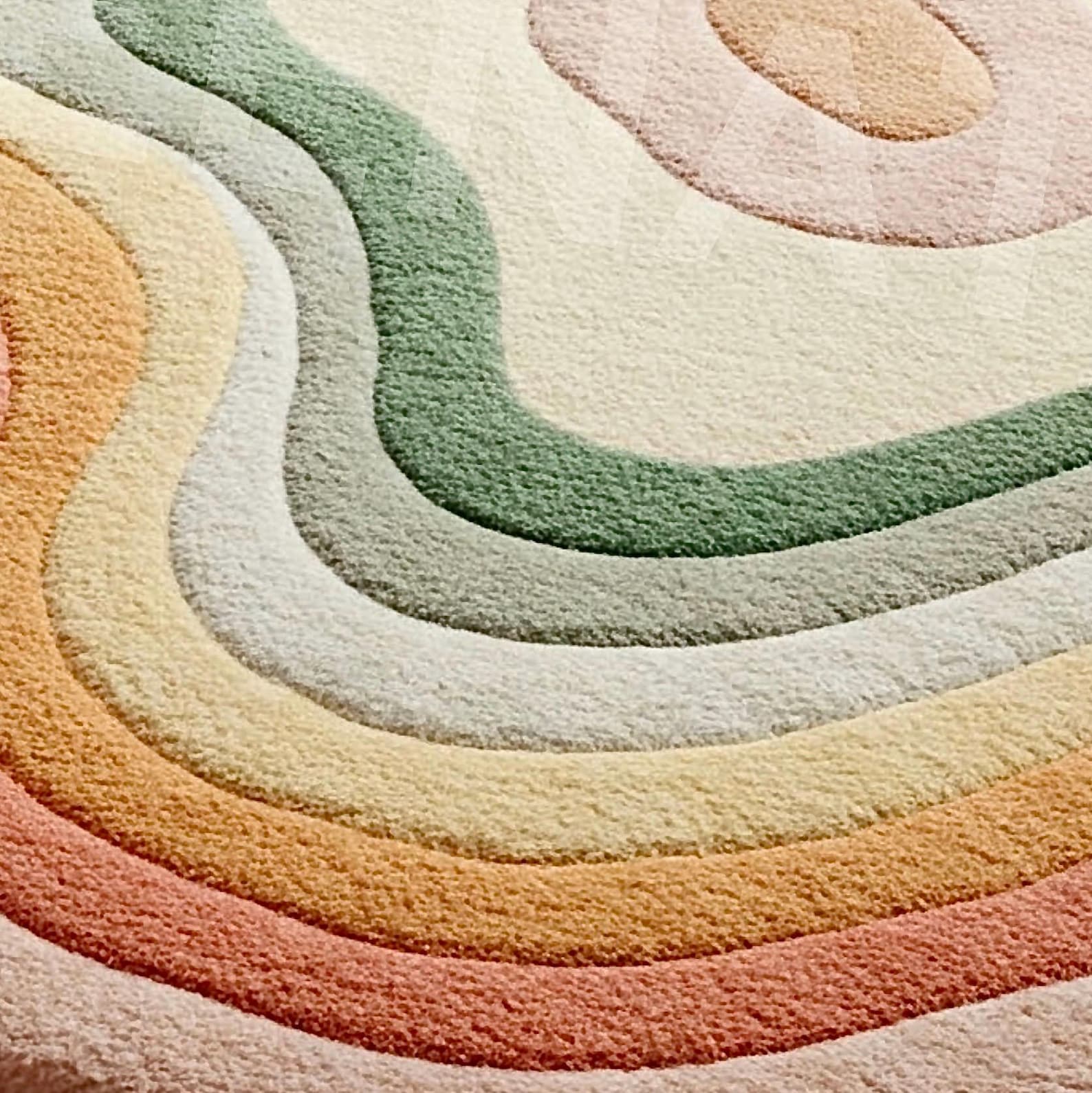 Rainbow Bloom Wool Rug Hand Tufted Pastel Dreamscape Irregular Shape ...
