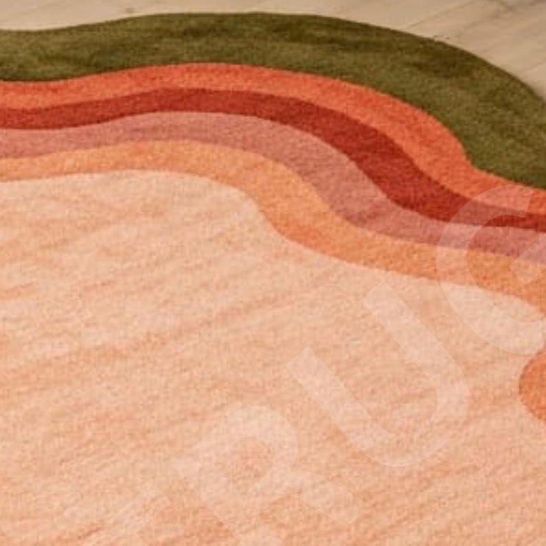 Sunset Canyon Hand-tufted Wool Rug Warmth and Organic Flow Irregular ...