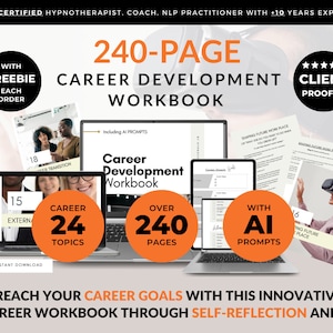 Career Development Workbook: 240-Page Professional Growth Planner (Digital Download)