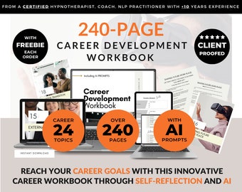 Career Development Workbook: 240-Page Professional Growth Planner (Digital Download)