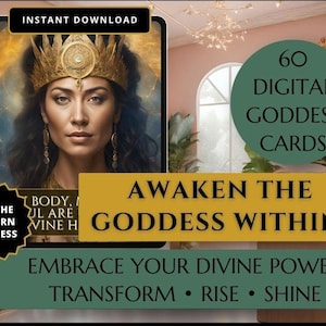 Goddess Affirmation Card, Divine Feminine Card, Spiritual Woman Affirmation, Goddess Painting, Manifesting your feminine divine energy