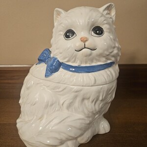 Adorable Couple De Chats Blancs Irisés - Statuette Vintage En Céramique Fait Main