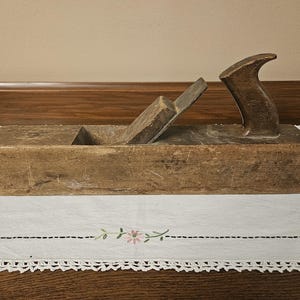 Vintage Wood Block Plane. Carpenter Tool. Approximately 16&quot; Long x 3&quot; Wide.
