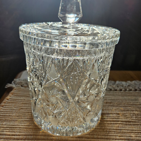 Crystal Ice Bucket With Lid Etsy