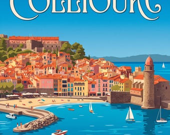 Collioure Poster Set of 11 | Modern Vintage France Travel Prints, Printable Wall Art Digital Download